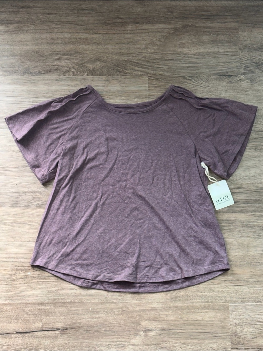 NWT ANA Burgundy Flowy Basic Tee | Soft Minimalist Casual Boho Shirt